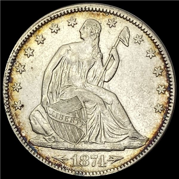 1874 Seated Half Dollar CLOSE UNC