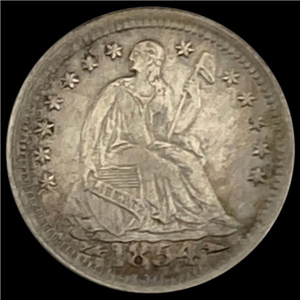 1854 Seated Liberty Half Dime CLOSELY UNCIRCULATED CLOSELY UNCIRCULATED