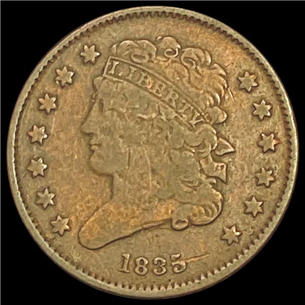 1835 Classic Head Half Cent LIGHTLY CIRCULATED