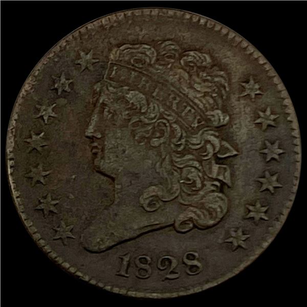 1828 Classic Head Half Cent CLOSELY UNCIRCULATED CLOSELY UNCIRCULATED