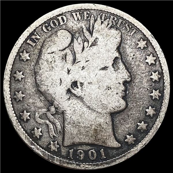 1901-S Barber Half Dollar NICELY CIRCULATED NICELY CIRCULATED