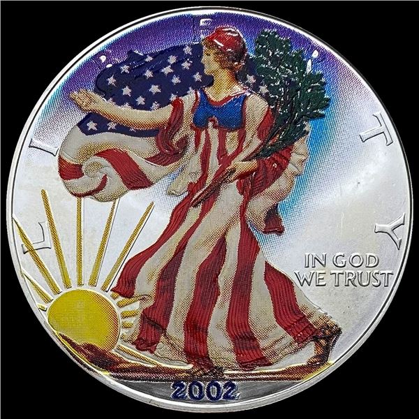 2002 Silver American Eagle 1 oz Colorized GEM BU