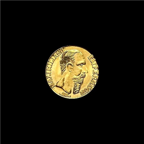 1865 Mexico Gold Maximilian 1 Peso GEM BU
