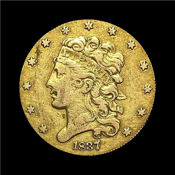 1837 Gold $5 Half Eagle LIGHTLY CIRCULATED