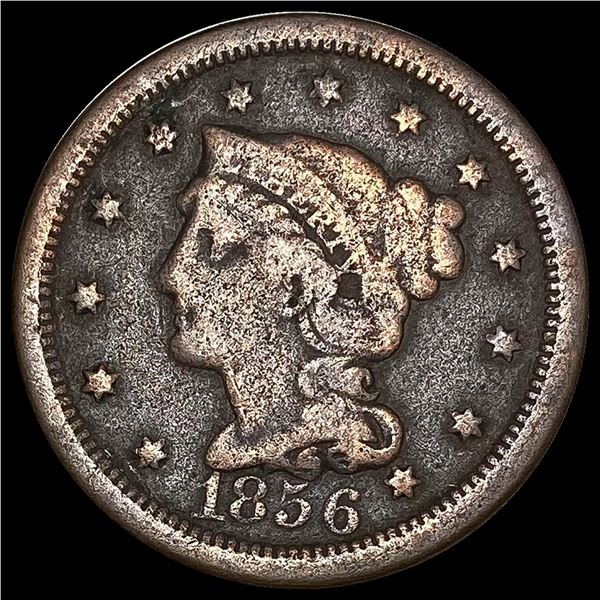 1856 Braided Hair Large Cent NICELY CIRCULATED