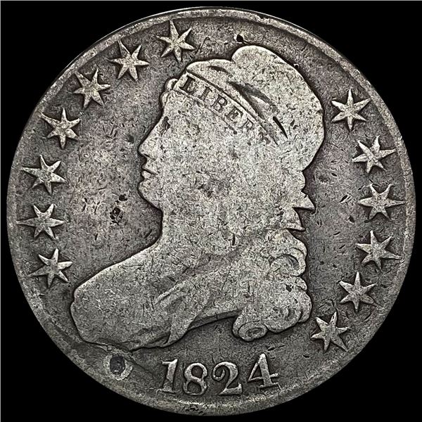 1824 Capped Bust Silver Half Dollar NICELY CIRCULATED