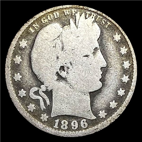 1896-O Silver Barber Quarter NICELY CIRCULATED