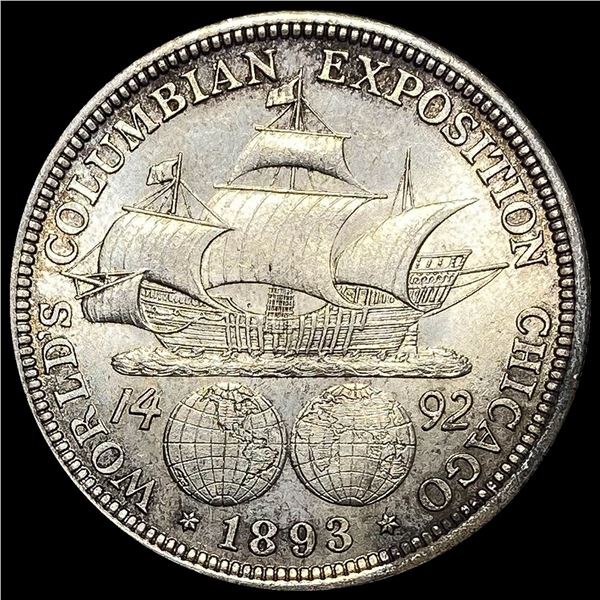 1893 Silver Columbian Exposition Half Dollar GEM BU