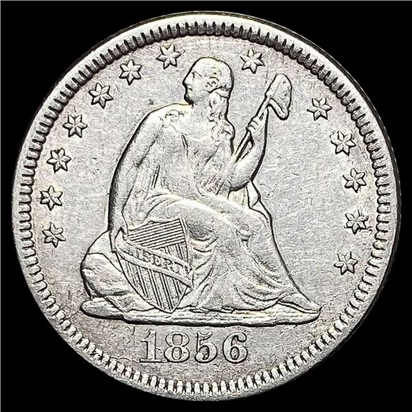 1856-O Silver Seated Liberty Quarter CLOSELY UNCIRCULATED