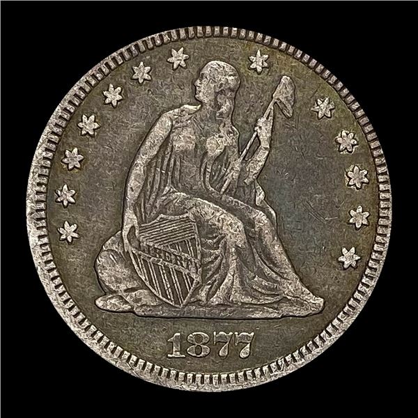 1877-CC Silver Seated Liberty Quarter LIGHTLY CIRCULATED