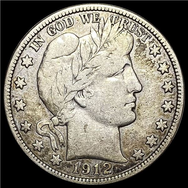 1912-D Silver Barber Half Dollar LIGHTLY CIRCULATED