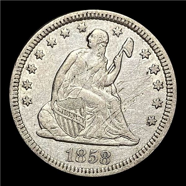 1858 Seated Liberty Quarter CLOSELY UNCIRCULATED