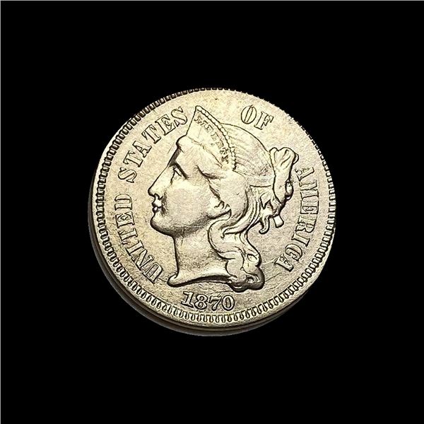 1870 Nickel Three-Cent Piece NEARLY UNCIRCULATED