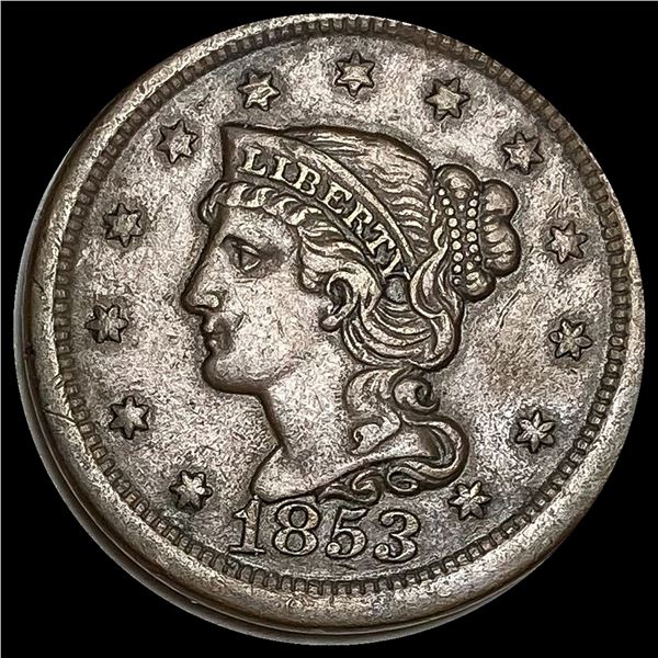 1853 Braided Hair Large Cent NEARLY UNCIRCULATED
