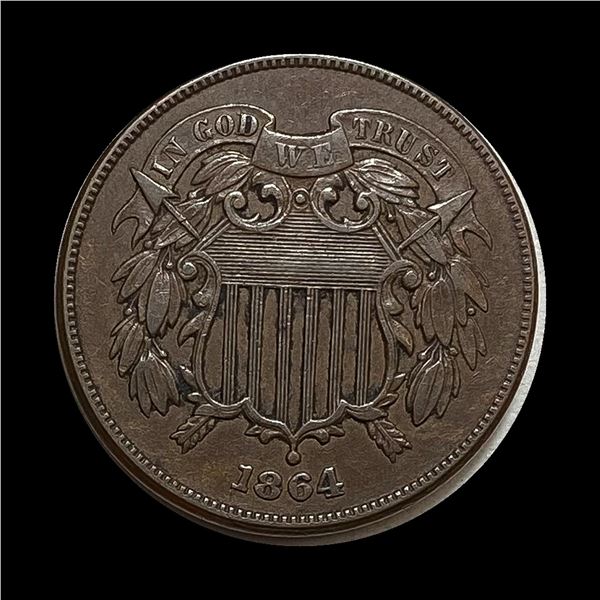1864 Two-Cent Piece NEARLY UNCIRCULATED