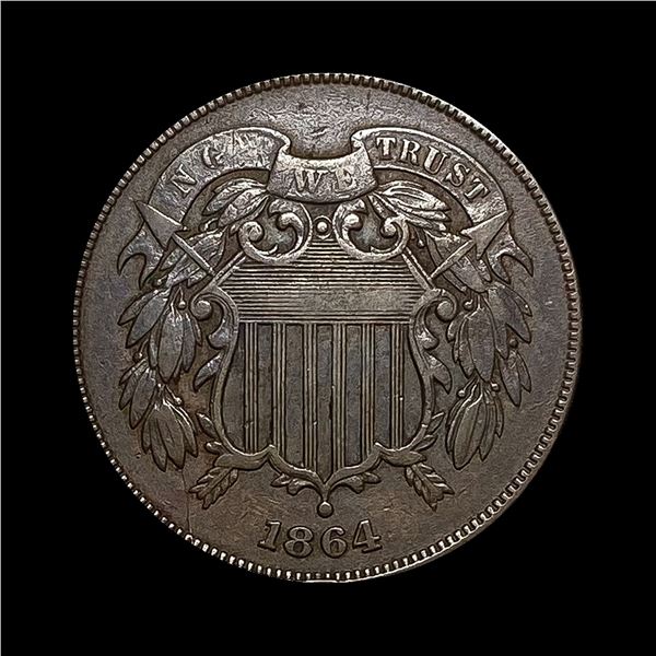 1864 Two-Cent Piece NEARLY UNCIRCULATED