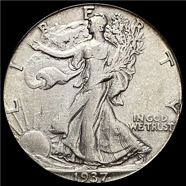 1937-S Silver Walking Liberty Half Dollar CLOSELY UN