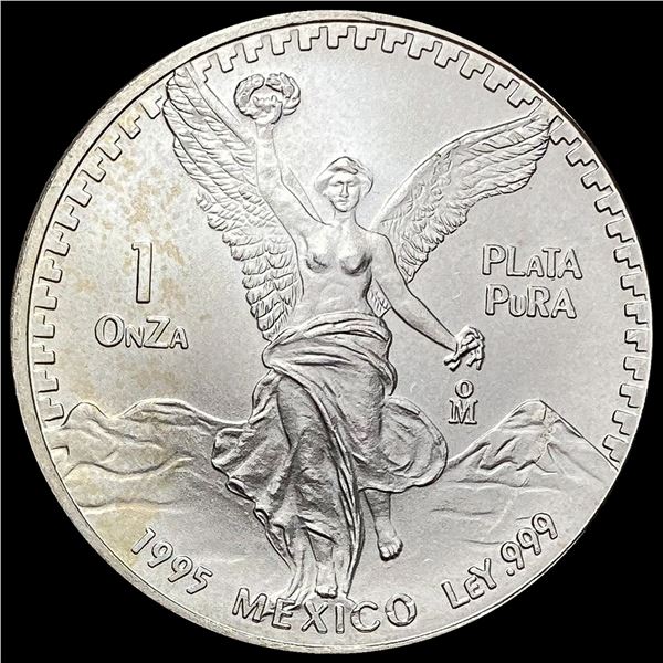 1995 Silver 1 Onza Libertad Mexico GEM BU