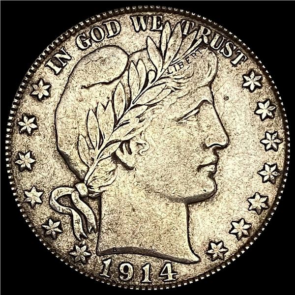 1914-S Silver Barber Half Dollar CLOSELY UNCIRCULATED