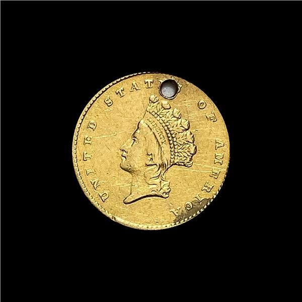 1835 Gold $1 Indian Princess (holed) HIGH GRADE