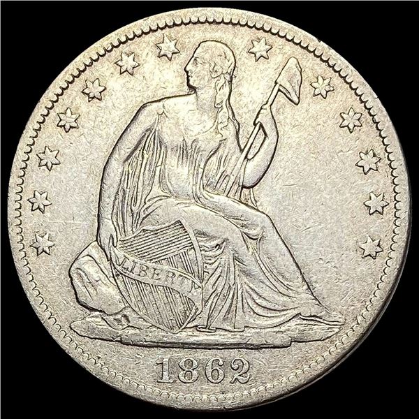 1862-S Silver Half Dollar LIGHTLY CIRCULATED