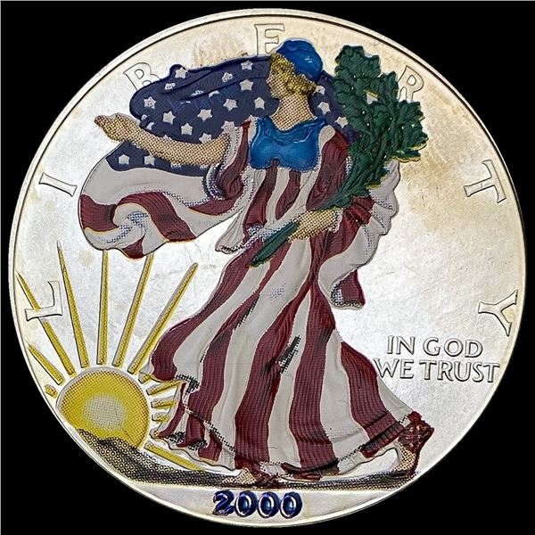 2000 1 oz Silver American Eagle (Colorized) GEM BU