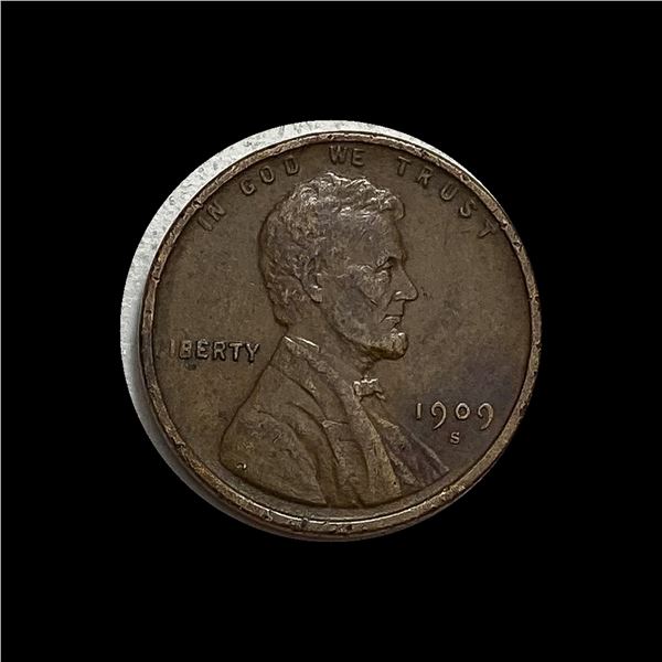 1909-S Lincoln Wheat Cent LIGHTLY CIRCULATED