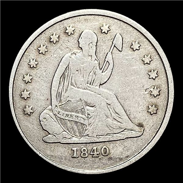 1840-O Silver Seated Liberty Quarter NICELY CIRCULATED