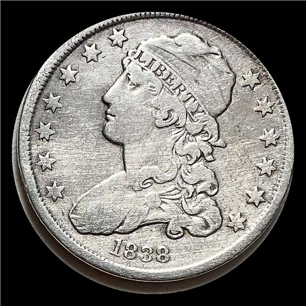 1838 Silver Capped Bust Quarter NEARLY UNCIRCULATED