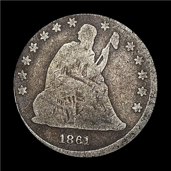 1861 Seated Liberty Quarter NICELY CIRCULATED