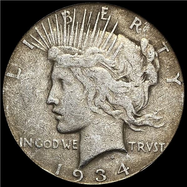 1934-D Peace Silver Dollar NEARLY UNCIRCULATED