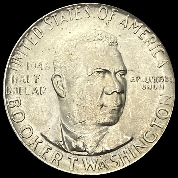 1946-S Silver Half Dollar Booker T. Washington GEM BU