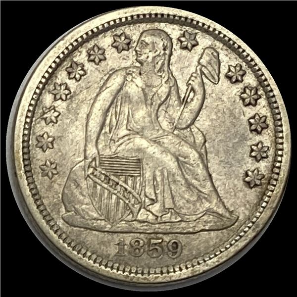 1859 Silver Seated Liberty Dime CLOSELY UNCIRCULATED