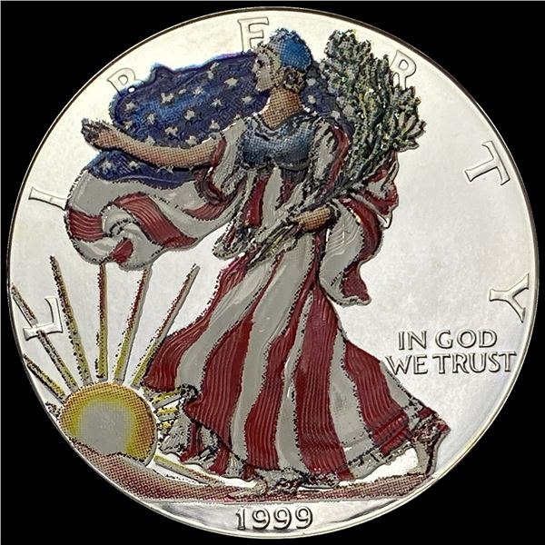 1999 1 oz Silver American Eagle Colorized GEM BU