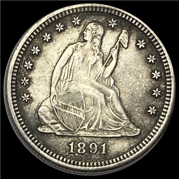 1891-S Silver Seated Liberty Quarter UNCIRCULATED
