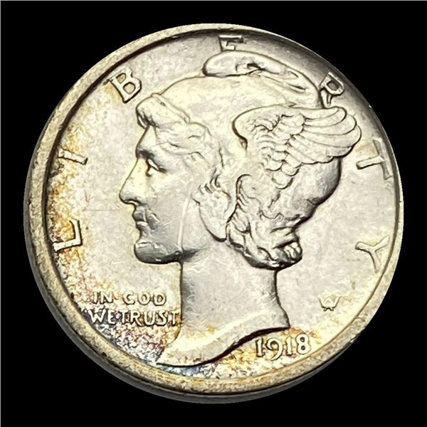 1918 Mercury Dime CLOSELY UNCIRCULATED