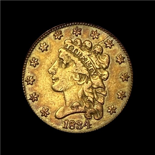 1834 $2.50 Liberty Head Quarter Eagle NEARLY UNCIR