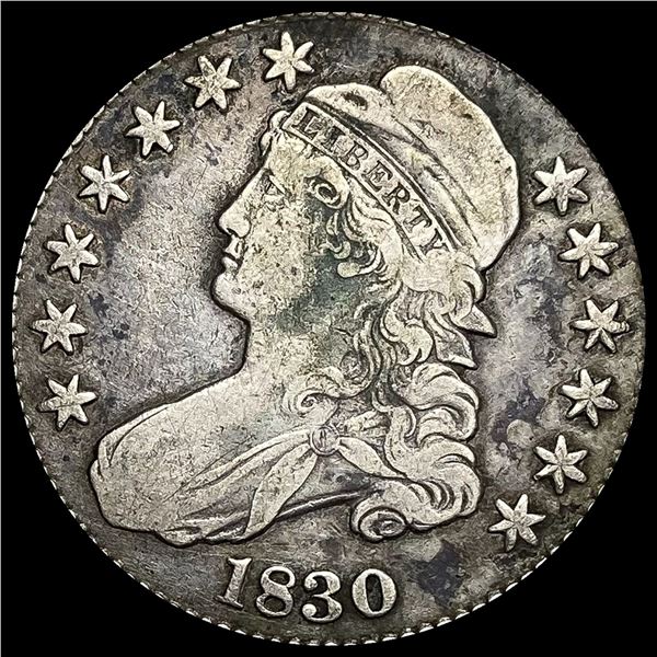 1830 Capped Bust Silver Half Dollar LIGHTLY CIRCULATED