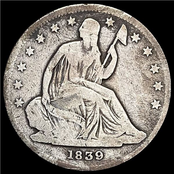 1839 Silver Half Dollar (Seated Liberty) NICELY CIRCULATED