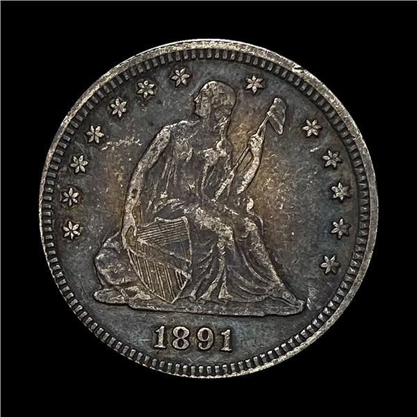 1891 Silver Seated Liberty Quarter NEARLY UNCIRCULATED