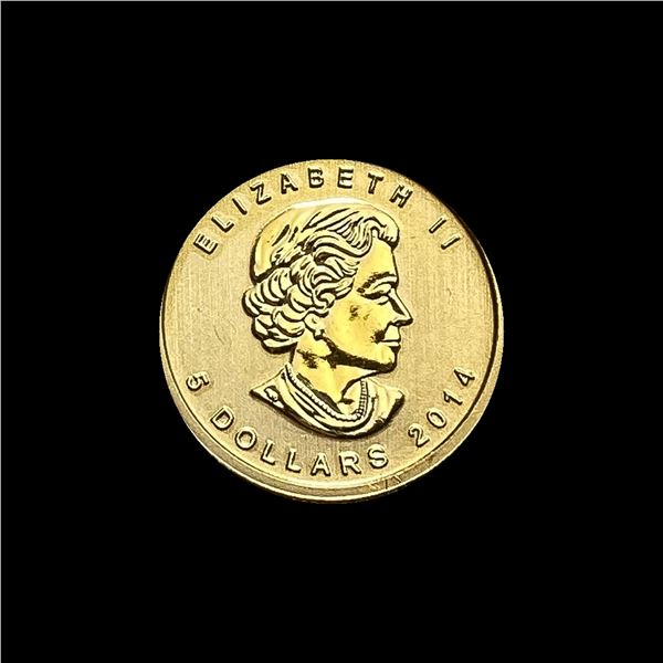 2014 1/10 oz Gold Canadian Maple Leaf $5 SUPERB GEM BU