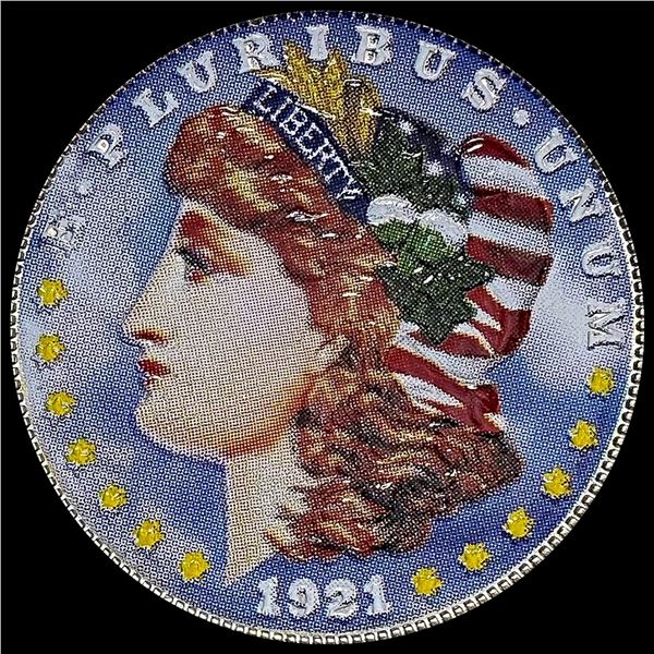 1921-D colorized Morgan Silver Dollar