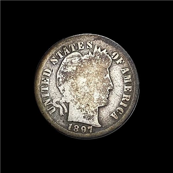 1897-S Silver Barber Dime NICELY CIRCULATED