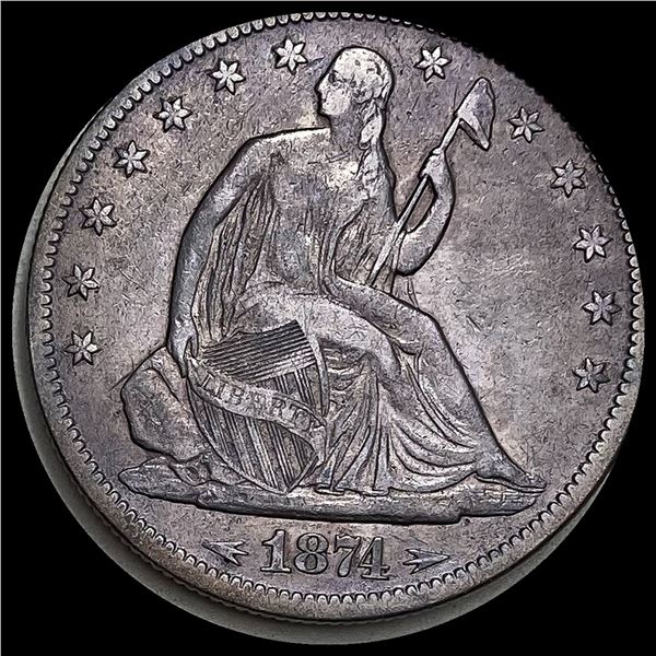 1874 Seated Liberty Half Dollar NEARLY UNCIRCULATED