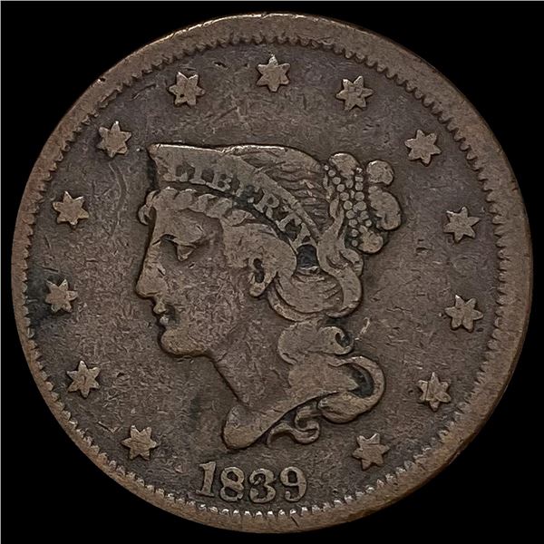 1839 Large Cent (Coronet Head) NICELY CIRCULATED