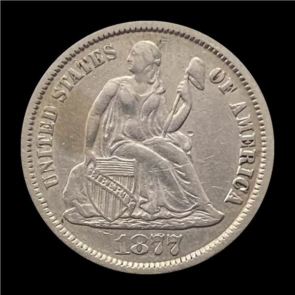 1877-CC Silver Seated Liberty Dime LIGHTLY CIRCULAT