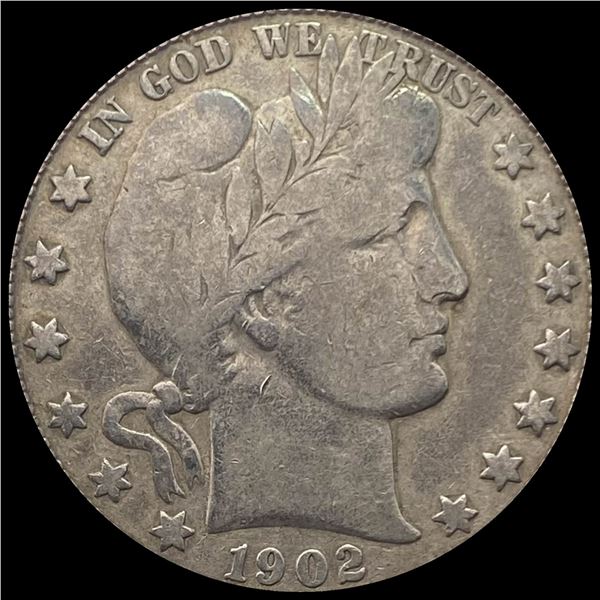 1902-S Silver Barber Half Dollar NICELY CIRCULATED