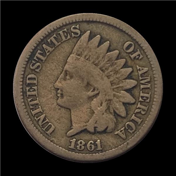 1861 Copper-Nickel Indian Head Cent NICELY CIRCULATED