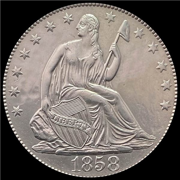 1858 Seated Liberty Half Dollar CHOICE BU