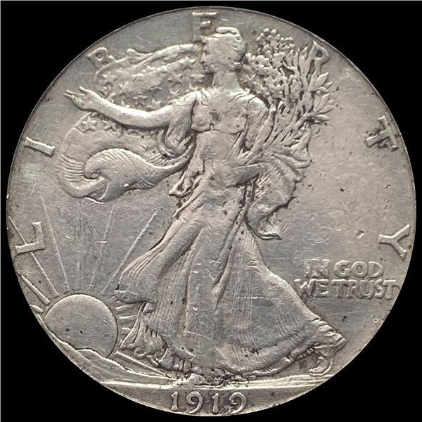 1919-S Silver Half Dollar Walking Liberty LIGHTLY CIRCULATED